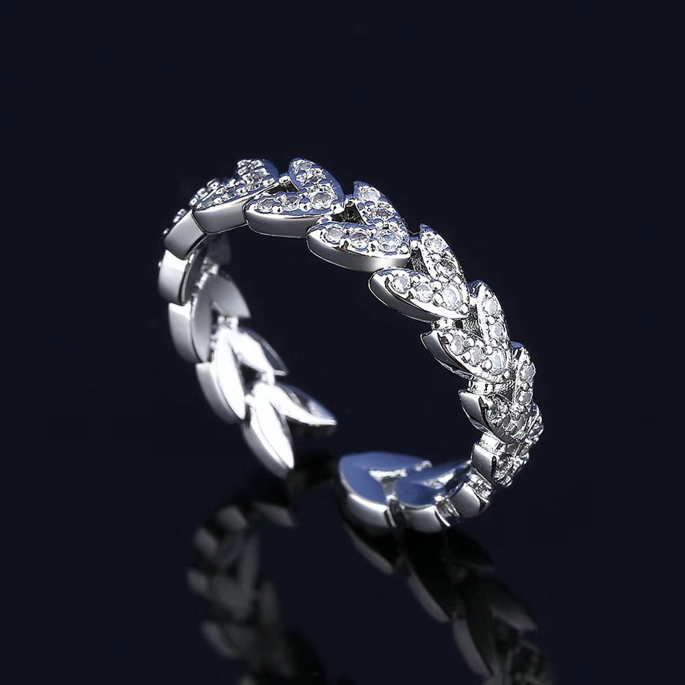 Wholesale Fashion Simple Wheat Ear Open Adjustable Ring
